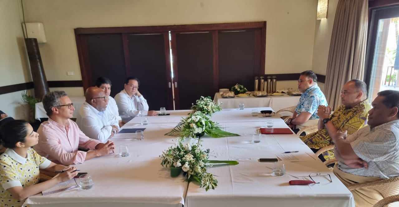 “Bilateral meeting between Hon. Hu’akavameiliku, Prime Minister and H.E. Ambassador Dennis Francis, President of the General Assembly (PGA)”