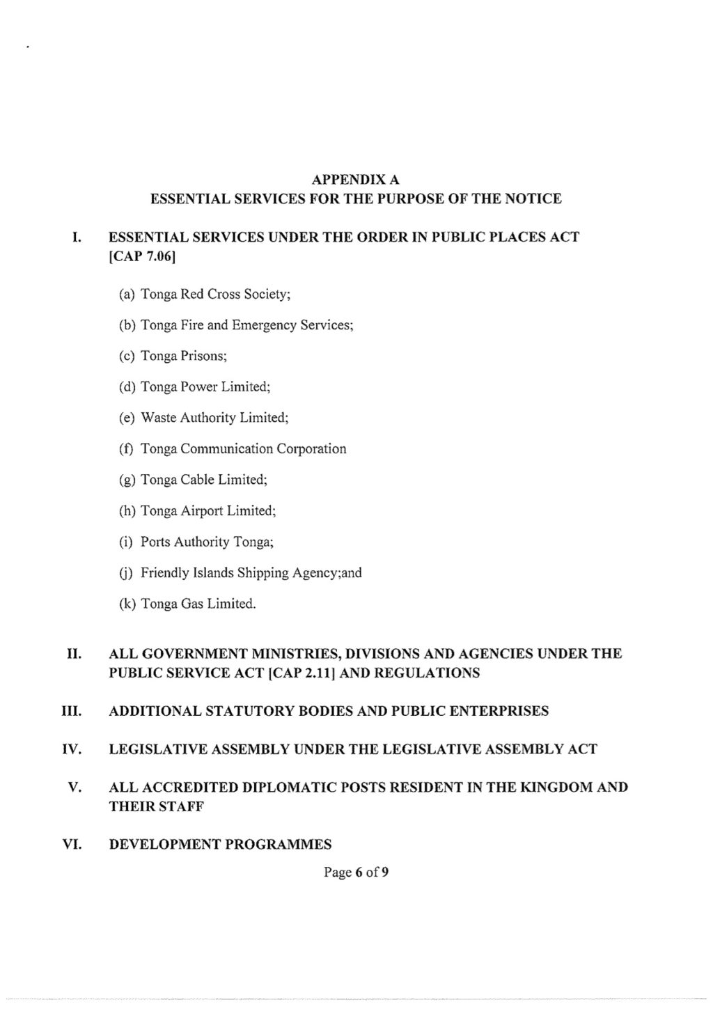 National COVID19 Lockdown Restrictions (Ha’apai Islands) Directions