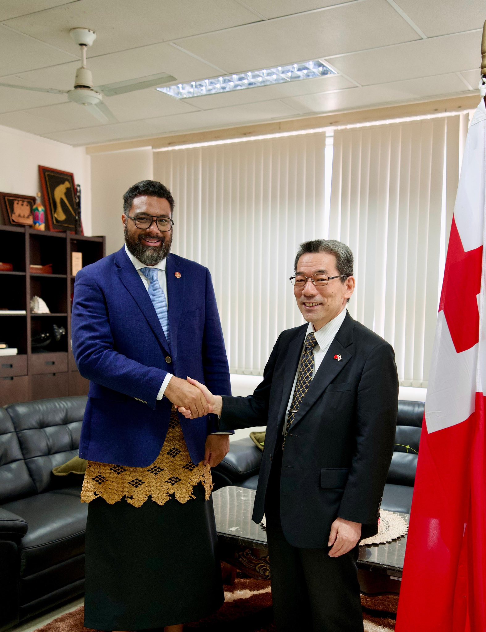 Prime Minister Lord Fakafanua was pleased to receive the Ambassador of Japan, His Excellency Mr. Inagaki Hisao