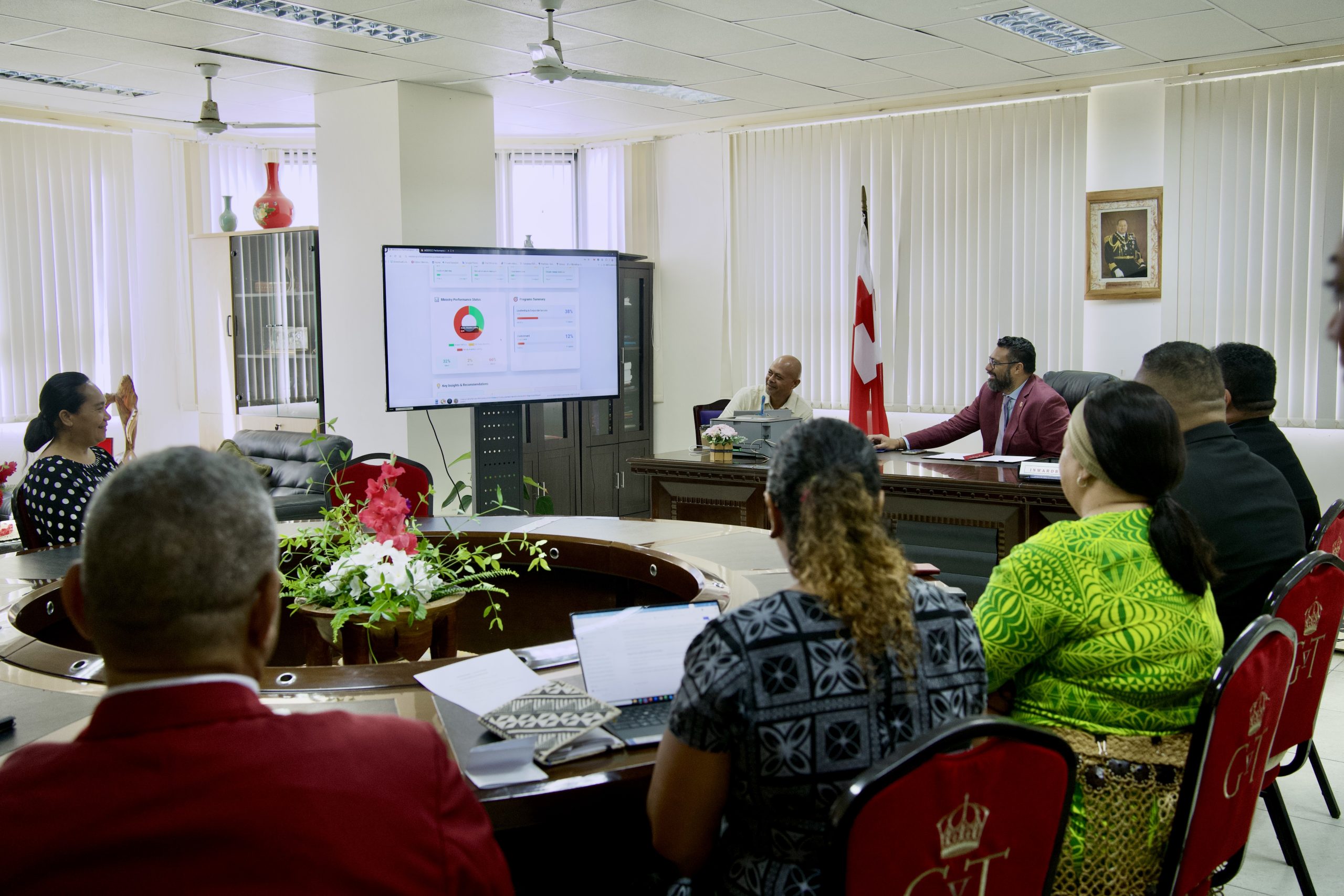 Official launch of the Dashboard and Performance Monitoring System for MEIDECC by The Prime Minister Hon Lord Fakafanua.
